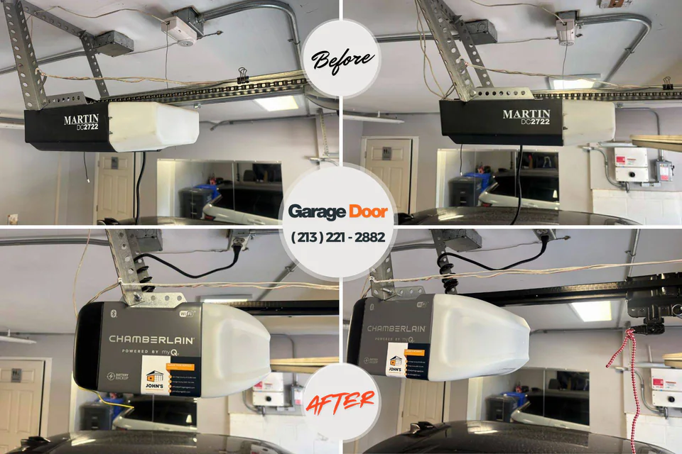 Before and after: garage door repair Fayetteville, AL